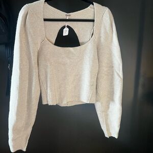 Free people open back sweater